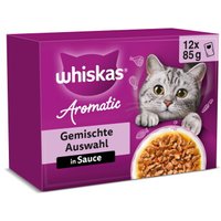 Whiskas Nassfutter Katze Adult, Multipack, 1+ Gemischte Auswahl, in Sauce 12x85 g