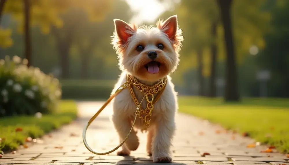 Ein Hauch von Luxus: Hundeleinen in Gold für den stilvollen Spaziergang