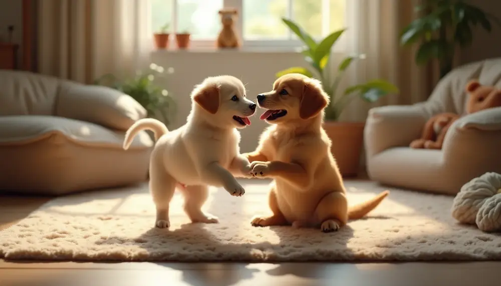 Fröhlicher Junghund Ibiza und Rassehund Freson suchen liebevolles Zuhause