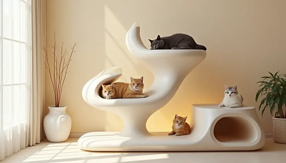 Industrial Kratzbaum: Futuristisches Design für Katzen
