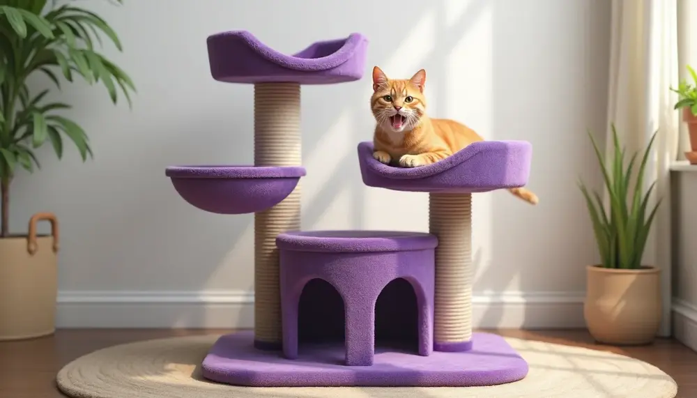 Kratzbaum in Lila: Stilvolle Krallenpflege für Ihre Katze